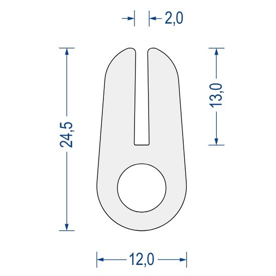 U-Profil aus Silikon (1,8m - Restlänge)