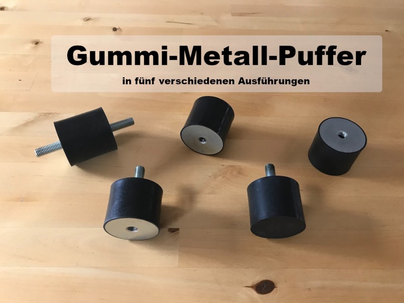 Metall-Gummipuffer TYP 2 (B), einseitig Außengewinde / einseitig